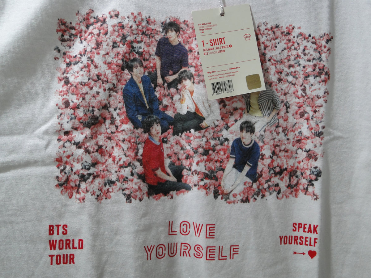 Official BTS World Tour Speak Yourself Ver 2 Flower White T