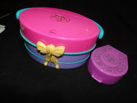 Vintage Bluebird Polly pocket Hatbox and purple compact