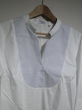 BNWOT PDN London White Blue Striped Bib Women's Zip Shirt size 16