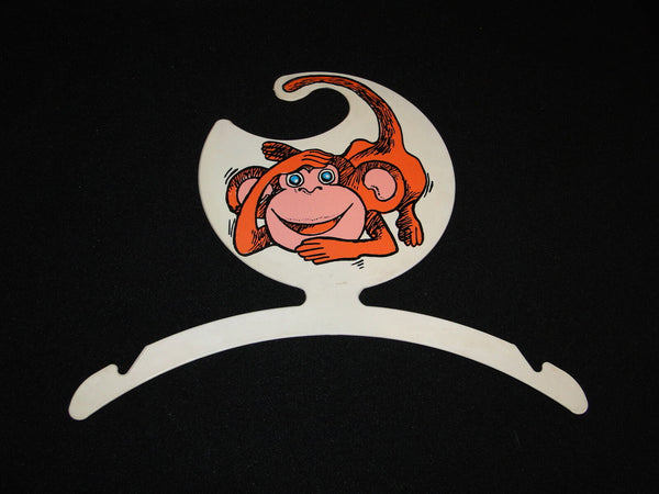 Vintage kids childrens 60s 70s clothes dress hanger Plastic Monkey