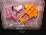 NEW The Flintstone Kids by COLECO Baby DINO Pup & Pull Wagon1986