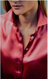 BNWOT PDN London Burgundy Maroon Women's Shirt 100% silk size 16 RRP £295