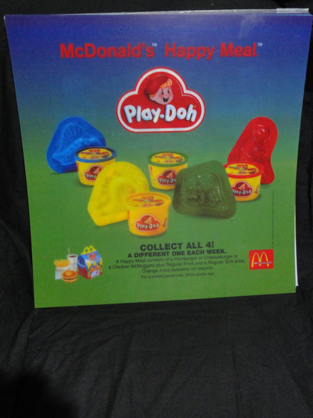 Vintage McDonalds Happy Meal Advertising Sign Play-Doh Translite 55x55cm