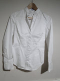 BNWOT PDN London White Grandad Banded Women's Zip Shirt size 4 6 10 14 16