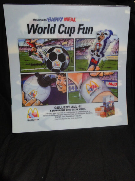 Vintage McDonalds Happy Meal Advertising Sign World Cup 94 Translite 55x55cm