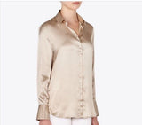 BNWOT PDN London Champagne Women's Shirt 100% silk size 4 RRP £295