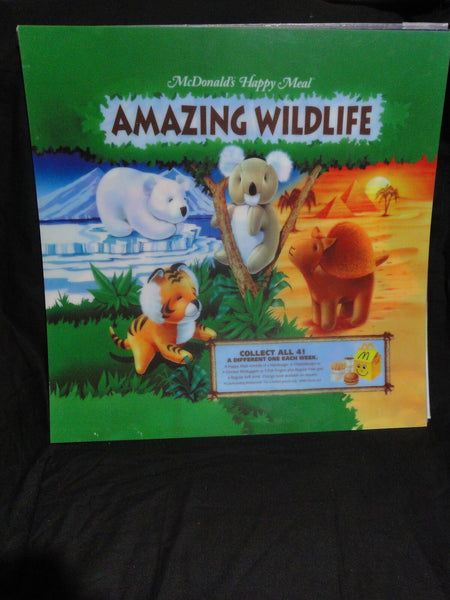 Vintage McDonalds Happy Meal Advertising Sign Amazing Wildlife Translite 55x55cm
