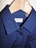 BNWOT PDN London Navy Blue Polka dot Women's Shirt sizes 4 6 8 12 14 16