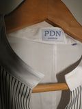 BNWOT PDN London White Black Striped Bib Women's Zip Shirt size 16