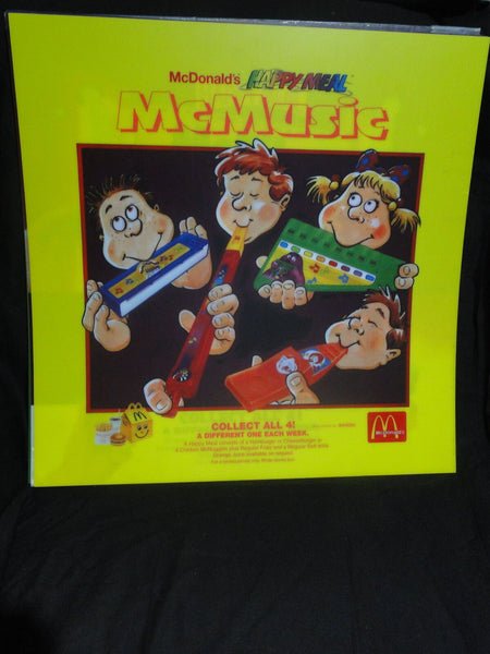 Vintage McDonalds Happy Meal Advertising Sign McMusic Translite 55x55cm