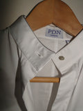 BNWOT PDN London White Grandad Banded Women's Zip Shirt size 4 6 10 14 16
