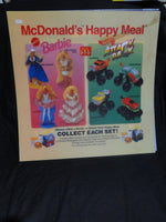 Vintage McDonalds Happy Meal Barbie Hotwheels Advertising Sign Translite 55x55 3