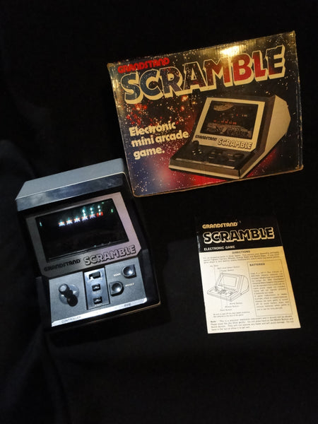 VINTAGE BOXED 1982 GRANDSTAND SCRAMBLE ELECTRONIC ARCADE GAME TESTED WORKING