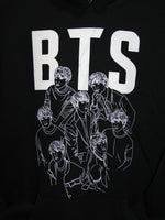 Official BTS Black Hoodie Silhouette on front Medium