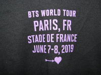 Official BTS World Tour Paris 2019 Love Yourself Black Purple T-Shirt
