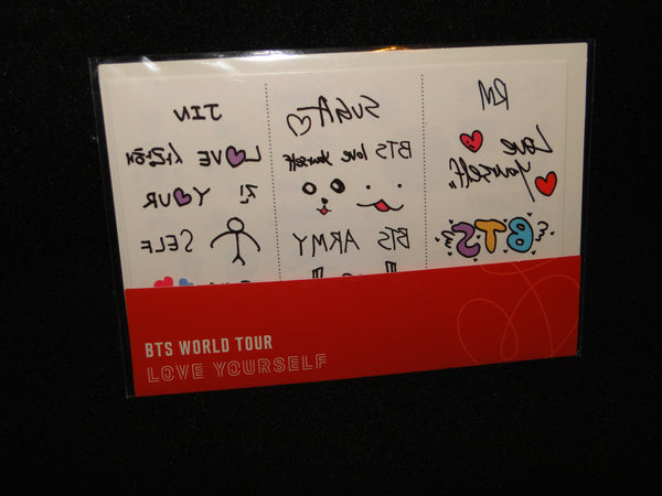 NEW Official BTS World Tour Speak Yourself Love Yourself Concert MD Tattoo Sticker Set