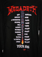 BNWOT Megadeth  SUDDEN DEATH 2011 Tour Black Long Sleeve T-Shirt