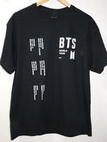 Official BTS World Tour 2019 Tour Dates Silver Logo Black Large BNWOT