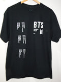 Official BTS World Tour 2019 Tour Dates Silver Logo Black Large BNWOT