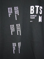 Official BTS World Tour 2019 Tour Dates Silver Logo Black Large BNWOT
