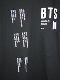 Official BTS World Tour 2019 Tour Dates Silver Logo Black Large BNWOT