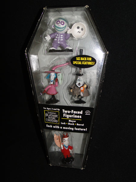 Nightmare Before Christmas Two-Faced Figurine Gift Set-Lock/Shock/Barrel/Mayor