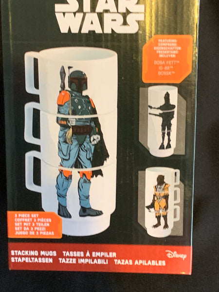 Disney Star Wars Bounty Hunter stacking mug set Boba Fett